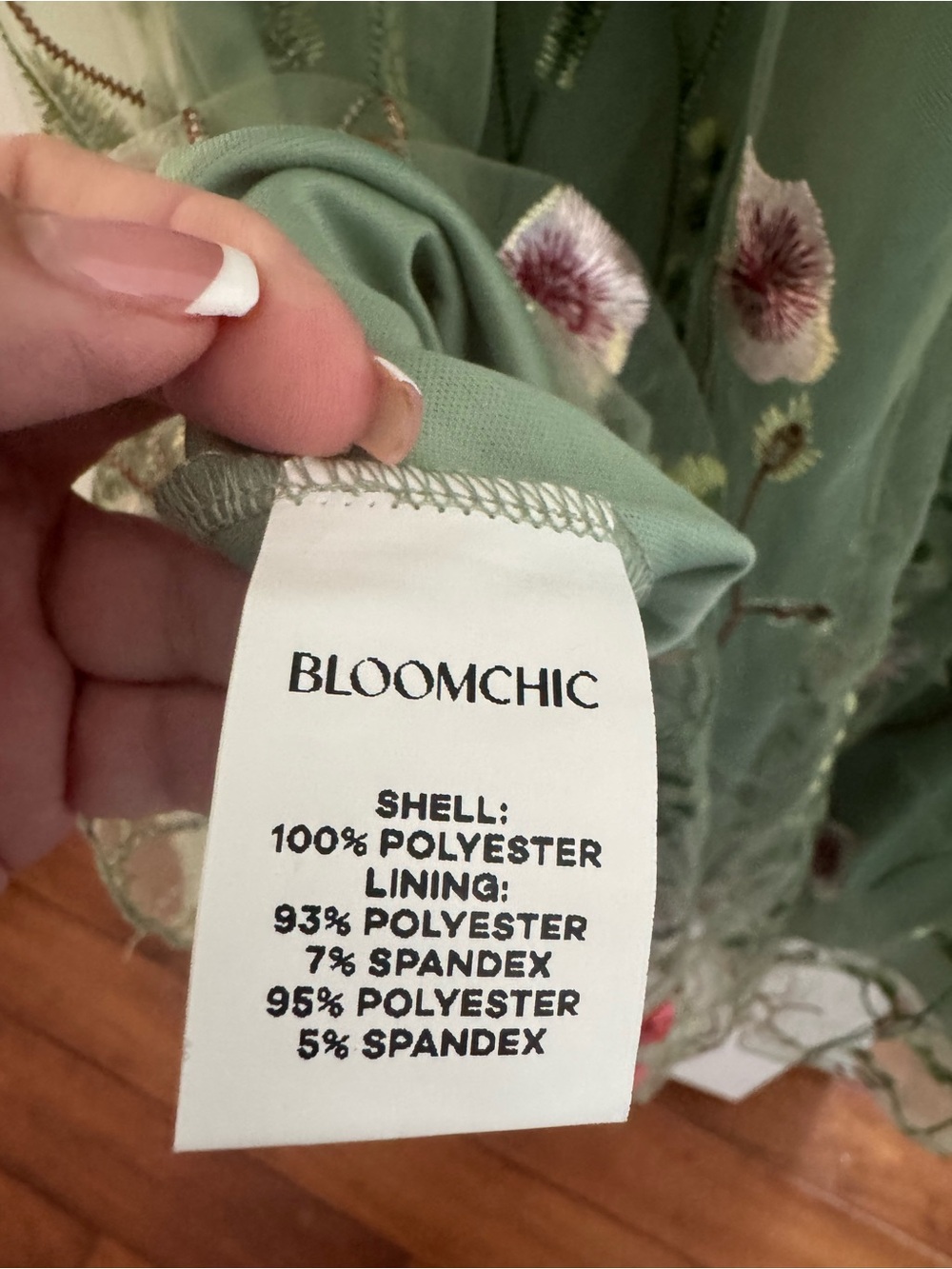 BloomChic Green Embroidered Midi Dress with Floral Accent - Picture 6 of 7